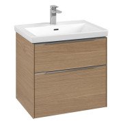 Тумба під раковину Villeroy & Boch Subway 3.0 62,2х57,6 см ДСП/алюміній дуб північний C57600VJ