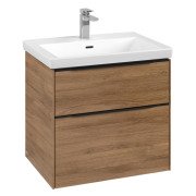 Тумба під раковину Villeroy & Boch Subway 3.0 62,2х57,6 см ДСП/алюміній дуб канзас/чорний вулкан C57601RH