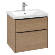 Тумба під раковину Villeroy & Boch Subway 3.0 62,2х57,6 см ДСП/алюміній дуб північний/чорний вулкан C57601VJ