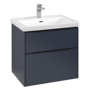 Тумба под раковину Villeroy & Boch Subway 3.0 62,2х57,6 см ДСП/алюминий морской синий/черный вулкан C57601VQ