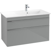 Тумба под раковину Villeroy & Boch Venticello 95,3х50,2 см МДФ стекло глянцевое серое/ручка хром A92801RA