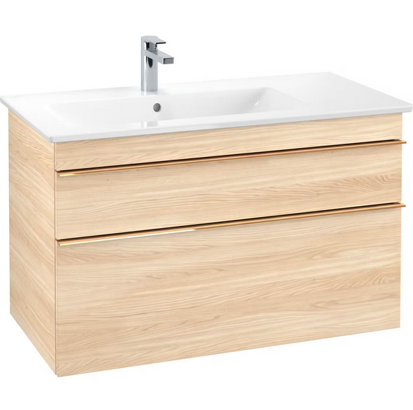 Тумба под раковину Villeroy & Boch Venticello 95,3х50,2 см ДСП вяз печатный/ручка медь A92705PN