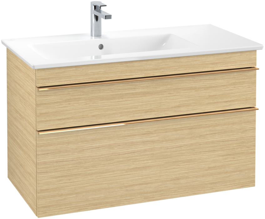 Тумба под раковину Villeroy & Boch Venticello 95,3х50,2 см ДСП северный дуб/ручка медь A92705VJ
