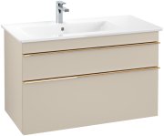 Тумба під раковину Villeroy & Boch Venticello 95,3х50,2 см ДСП м'який сірий/ручка мідь A92705VK