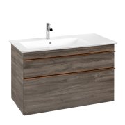 Тумба під раковину Villeroy & Boch Venticello 95,3х50,2 см ДСП кам'яний дуб/ручка мідь A92705RK