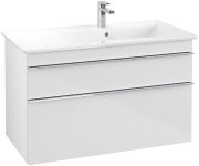 Тумба під раковину Villeroy & Boch Venticello 95,3х50,2 см МДФ глянсовий білий/ручка хром A92801DH