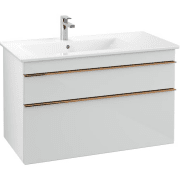 Тумба під раковину Villeroy & Boch Venticello 95,3х50,2 см МДФ скло глянсове біле/ручка мідь A92705RE