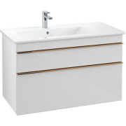 Тумба під раковину Villeroy & Boch Venticello 95,3х50,2 см МДФ скло глянсове біле/ручка мідь A92705RE