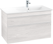 Тумба под раковину Villeroy & Boch Venticello 95,3х50,2 см ДСП/МДФ белое дерево/ручка алюминий белый A92802E8