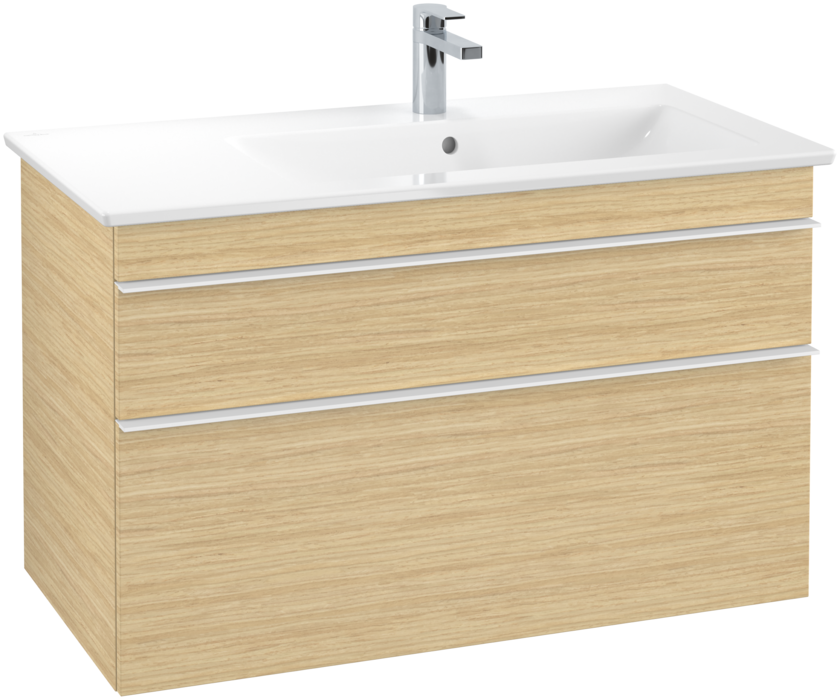 Тумба под раковину Villeroy & Boch Venticello 95,3х50,2 см ДСП северный дуб/ручка алюминий белый A92802VJ