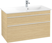 Тумба под раковину Villeroy & Boch Venticello 95,3х50,2 см ДСП северный дуб/ручка алюминий белый A92802VJ