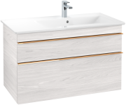 Тумба под раковину Villeroy & Boch Venticello 95,3х50,2 см ДСП/МДФ белое дерево/ручка медь A92805E8