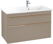 Тумба под раковину Villeroy & Boch Venticello 95,3х50,2 ДСП трюфель серый/ручка медь A92805VG