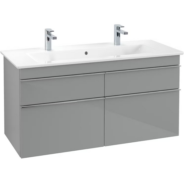 Тумба под раковину Villeroy & Boch Venticello 115,3х50,2 см МДФ стекло глянцевое серое/ручка хром A92901RA