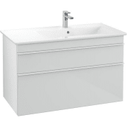 Тумба під раковину Villeroy & Boch Venticello 95,3х50,2 см МДФ скло глянсове біле/ручка алюміній білий A92802RE