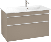 Тумба под раковину Villeroy & Boch Venticello 95,3х50,2 ДСП трюфель серый/ручка алюминий белый A92802VG