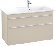 Тумба под раковину Villeroy & Boch Venticello 95,3х50,2 см ДСП мягкий серый/ручка алюминий белый A92802VK