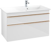 Тумба под раковину Villeroy & Boch Venticello 95,3х50,2 см МДФ глянцевый белый/ручка медь A92805DH
