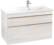 Тумба под раковину Villeroy & Boch Venticello 95,3х50,2 см ДСП/МДФ белое дерево/ручка медь A92805E8
