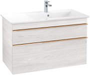 Тумба под раковину Villeroy & Boch Venticello 95,3х50,2 см ДСП/МДФ белое дерево/ручка медь A92805E8