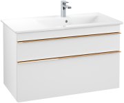 Тумба під раковину Villeroy & Boch Venticello 95,3х50,2 см ДСП/МДФ білий матовий/ручка мідь A92805MS