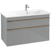Тумба под раковину Villeroy & Boch Venticello 95,3х50,2 см МДФ стекло глянцевое серое/ручка медь A92805RA