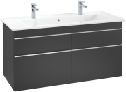 Тумба под раковину Villeroy & Boch Venticello 115,3х50,2 см МДФ черный матовый лак/ручка хром A92901PD