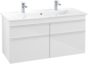 Тумба под раковину Villeroy & Boch Venticello 115,3х50,2 см МДФ глянцевый белый/ручка алюминий белый A92902DH