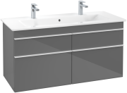 Тумба під раковину Villeroy & Boch Venticello 115,3х50,2 см МДФ глянсовий сірий/ручка алюміній білий A92902FP