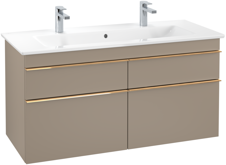 Тумба под раковину Villeroy & Boch Venticello 115,3х50,2 ДСП трюфель серый/ручка медь A92905VG