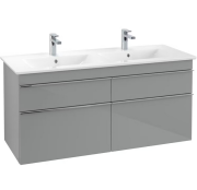 Тумба під раковину Villeroy & Boch Venticello 125,3х50,2 см МДФ скло глянсове сіре/ручка хром A93001RA
