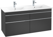 Тумба под раковину Villeroy & Boch Venticello 125,3х50,2 см МДФ черный матовый лак/ручка хром A93001PD