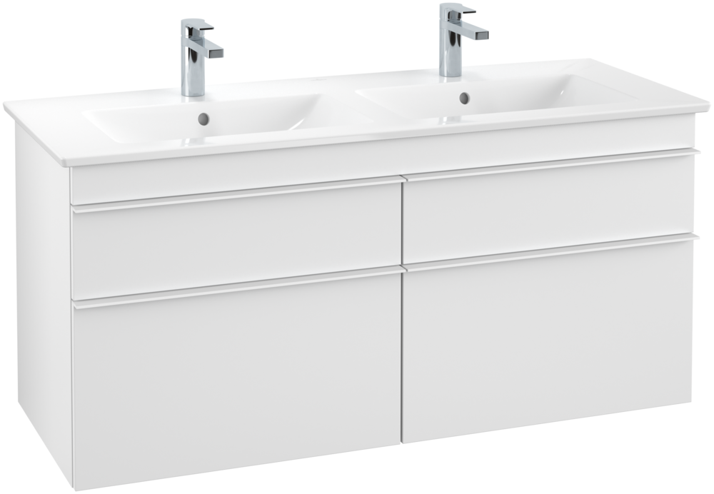 Тумба под раковину Villeroy & Boch Venticello 125,3х50,2 см ДСП/МДФ белый матовый/ручка алюминий белый A93002MS