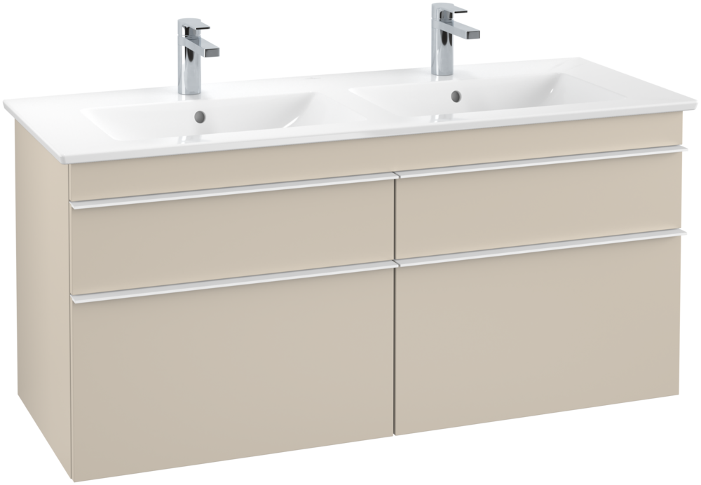 Тумба під раковину Villeroy&Boch Venticello 125,3х50,2 см ДСП м'який сірий/ручка алюміній білий A93002VK