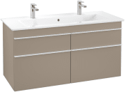 Тумба під раковину Villeroy & Boch Venticello 115,3х50,2 ДСП трюфель сірий/ручка алюміній білий A92902VG