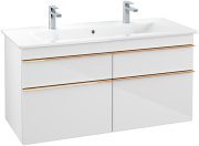 Тумба під раковину Villeroy & Boch Venticello 115,3х50,2 см МДФ глянсовий білий/ручка мідь A92905DH