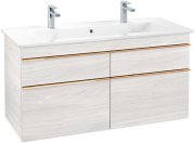 Тумба под раковину Villeroy & Boch Venticello 115,3х50,2 см ДСП/МДФ белое дерево/ручка медь A92905E8