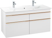 Тумба под раковину Villeroy & Boch Venticello 115,3х50,2 см ДСП/МДФ белый матовый/ручка медь A92905MS