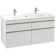 Тумба под раковину Villeroy & Boch Venticello 115,3х50,2 см МДФ стекло глянцевое белое/ручка медь A92905RE