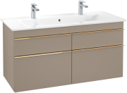 Тумба под раковину Villeroy & Boch Venticello 115,3х50,2 ДСП трюфель серый/ручка медь A92905VG