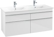 Тумба под раковину Villeroy & Boch Venticello 125,3х50,2 см МДФ глянцевый белый/ручка хром A93001DH