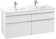 Тумба под раковину Villeroy & Boch Venticello 125,3х50,2 см ДСП/МДФ белый матовый/ручка хром A93001MS