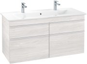 Тумба під раковину Villeroy & Boch Venticello 115,3х50,2 см ДСП/МДФ біле дерево/ручка алюміній білий A92902E8
