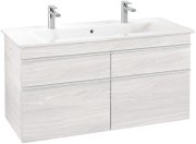 Тумба под раковину Villeroy & Boch Venticello 115,3х50,2 см ДСП/МДФ белое дерево/ручка алюминий белый A92902E8