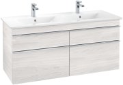 Тумба під раковину Villeroy & Boch Venticello 125,3х50,2 см ДСП/МДФ біле дерево/ручка хром A93001E8