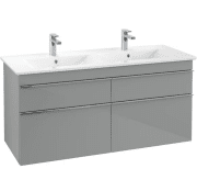 Тумба під раковину Villeroy & Boch Venticello 125,3х50,2 см МДФ скло глянсове сіре/ручка хром A93001RA