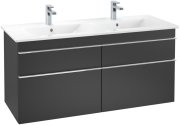 Тумба под раковину Villeroy & Boch Venticello 125,3х50,2 см МДФ черный матовый лак/ручка хром A93001PD