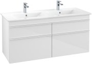 Тумба під раковину Villeroy & Boch Venticello 125,3х50,2 см МДФ глянсовий білий/ручка алюміній білий A93002DH