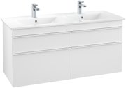 Тумба під раковину Villeroy & Boch Venticello 125,3х50,2 см ДСП/МДФ білий матовий/ручка алюміній білий A93002MS
