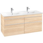 Тумба под раковину Villeroy & Boch Venticello 125,3х50,2 см ДСП вяз печатный/ручка алюминий белый A93002PN